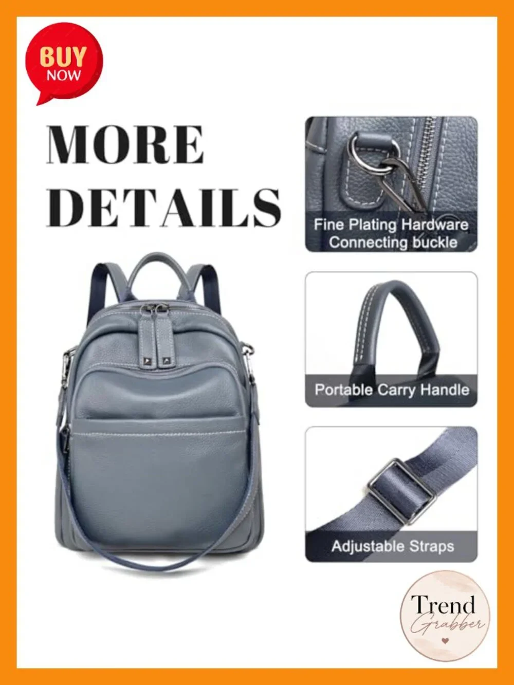 Genuine Leather Convertible Backpack Purse Anti-Theft Women's Travel Backpack